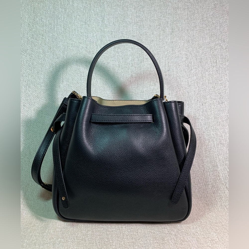 NEW Tory Burch Romy Black Bucket Bag/Satchel/Shoulder/Crossbody/Drawstring Tote - Picture 4 of 13